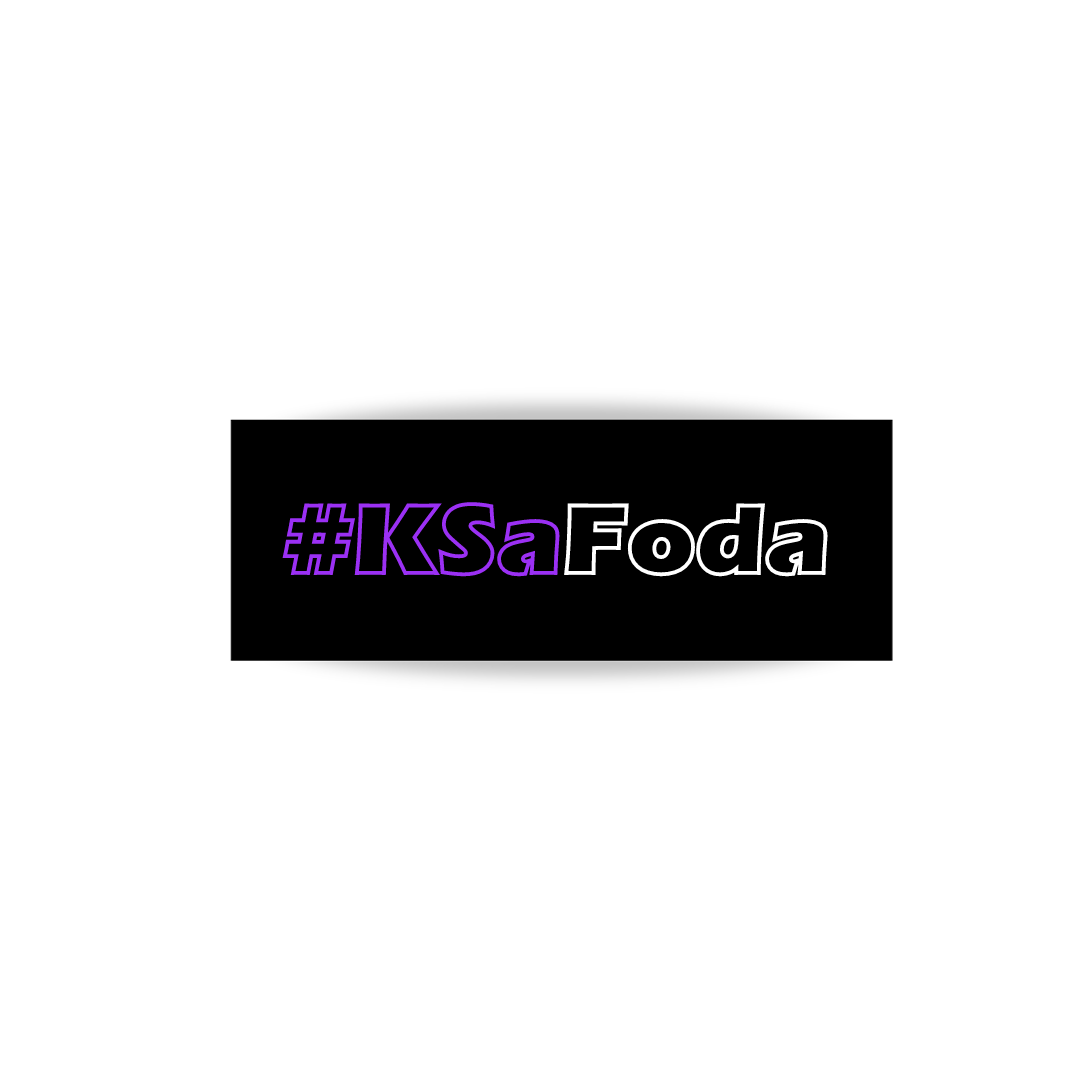 Sticker #KSaFoda Violet & Blanc Creusé