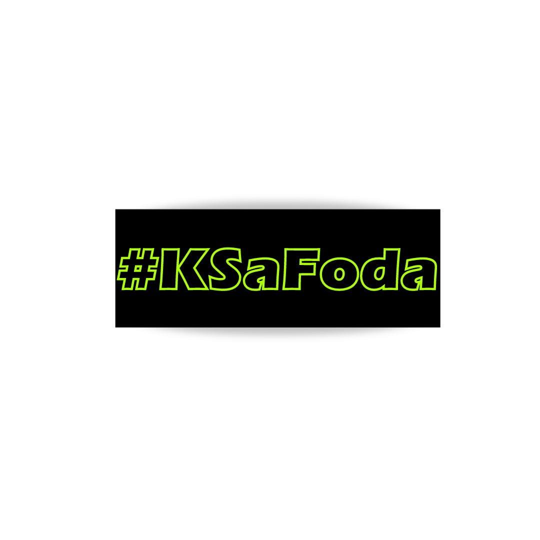 Adesivo Grande #KSaFoda Neon Oco