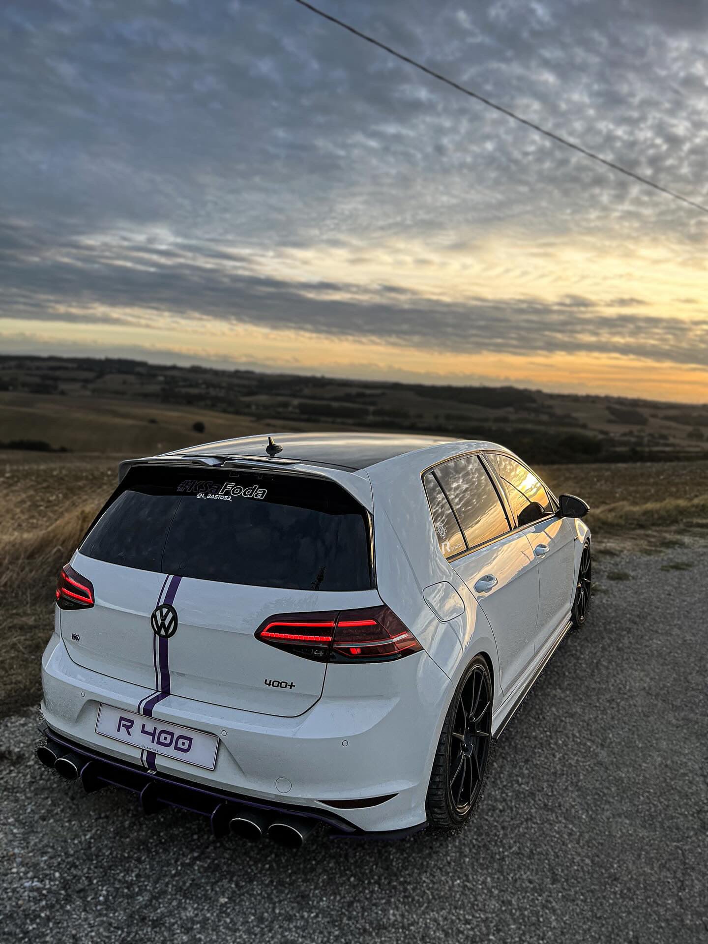 Sticker #KSaFoda Violet & Blanc Creusé