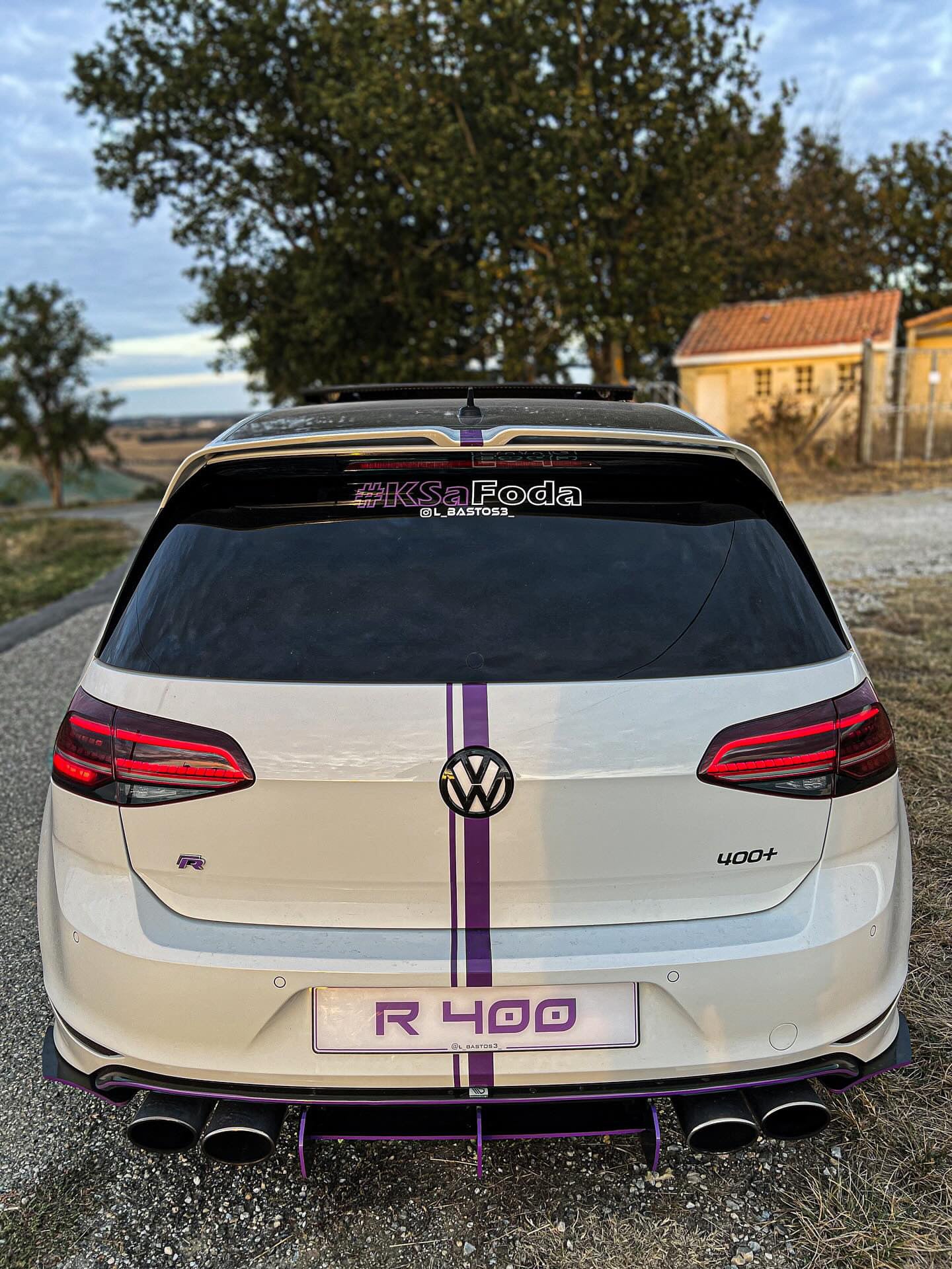 Sticker #KSaFoda Violet & Blanc Creusé