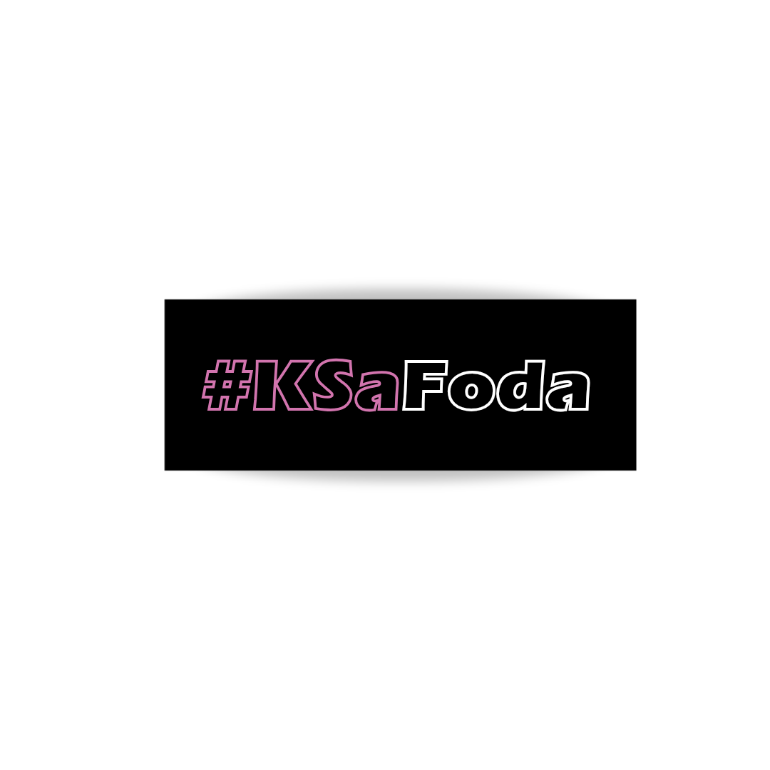 Sticker #KSaFoda Rose & Blanc Creusé