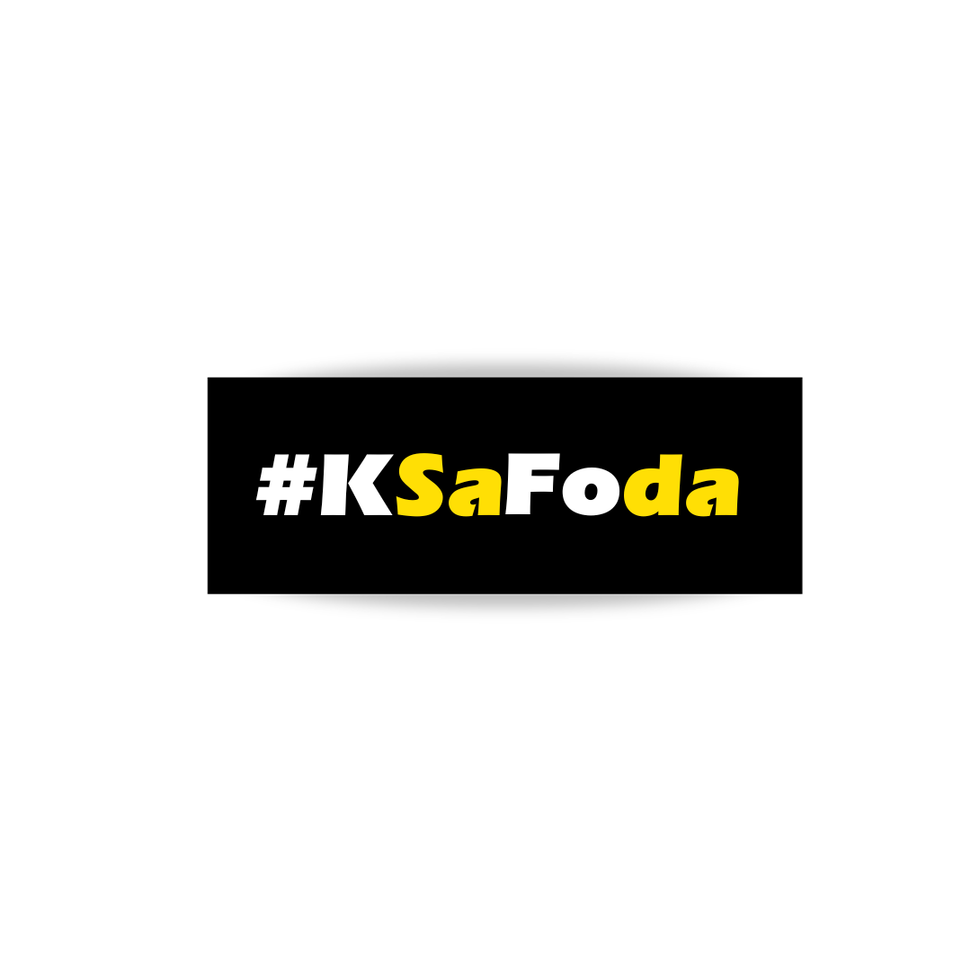 Adesivo #KSaFoda Branco e Amarelo