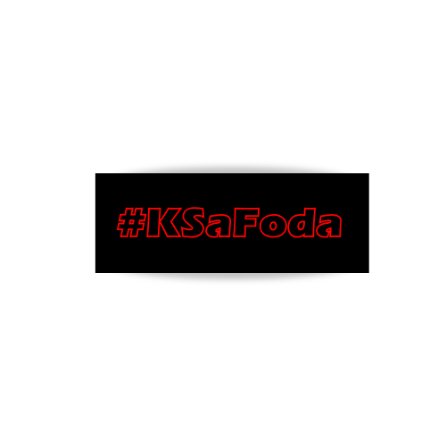 Sticker #KSaFoda Holographique Rouge Creusé