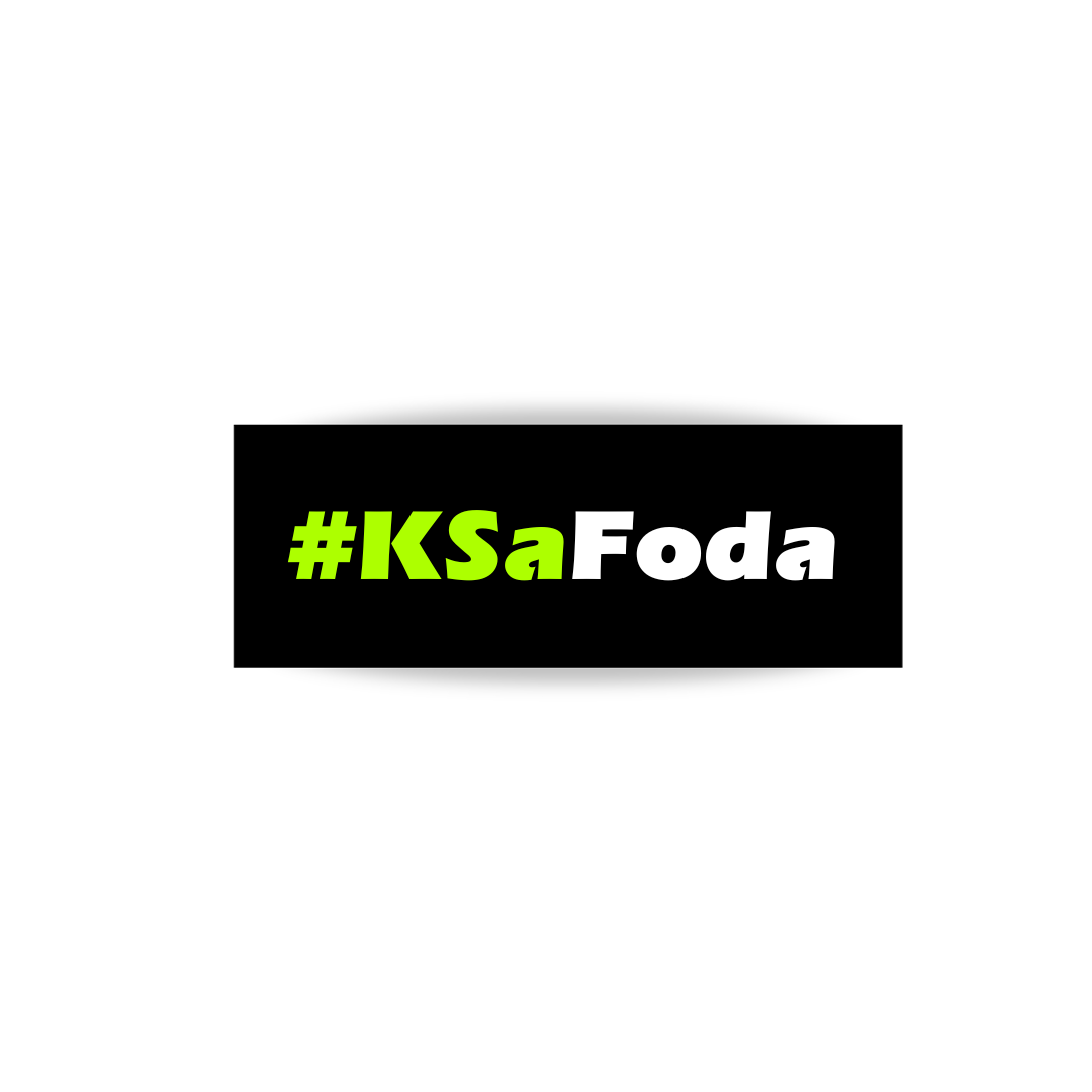 Sticker #KSaFoda Fluo Blanc