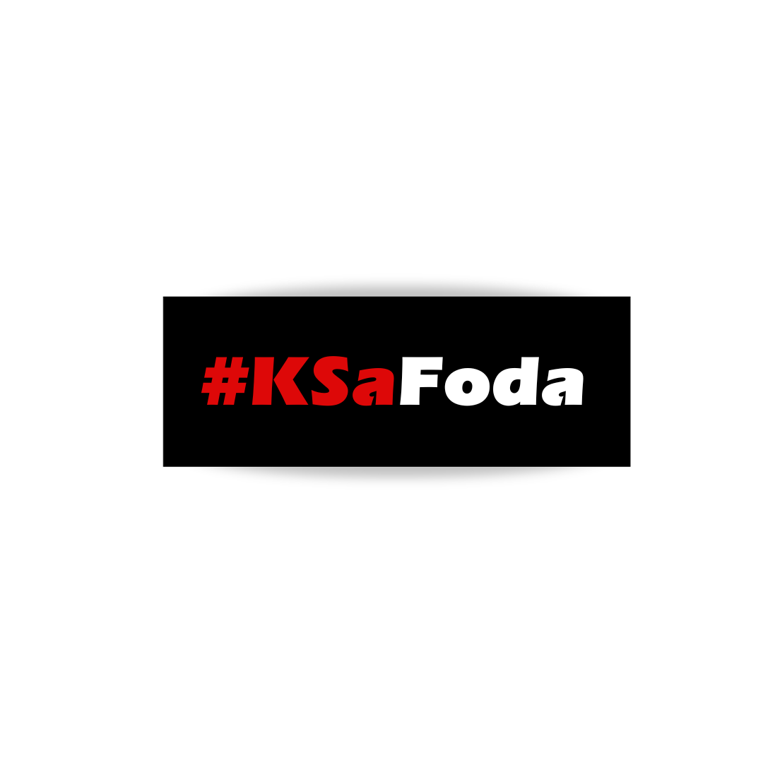 Adesivo #KSaFoda Neon Branco