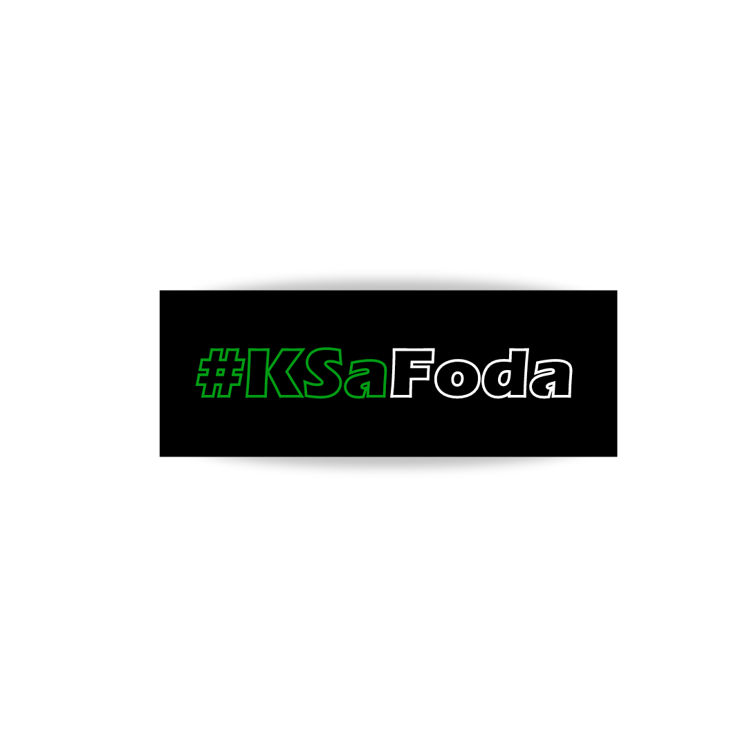 Adesivo #KSaFoda Azul e Branco Oco